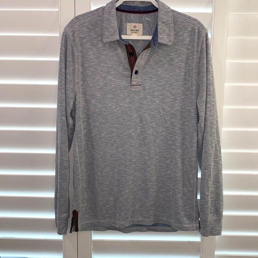 TRUE GRIT MENS LONG SLEEVE POLO